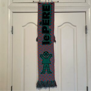 Le Père Blue/Green/Pink Checkered Rugby Scarf